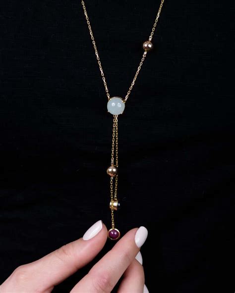 Rose Gold Y Lariat Necklace Hanalore