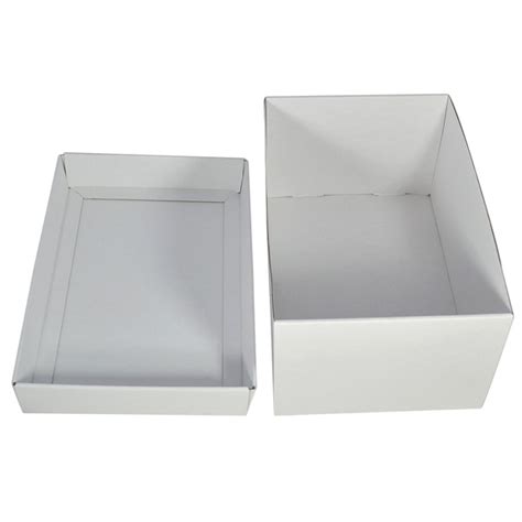 Two Piece Corrugated Shoe Box 150 Base And Lid Mm High Kraft White