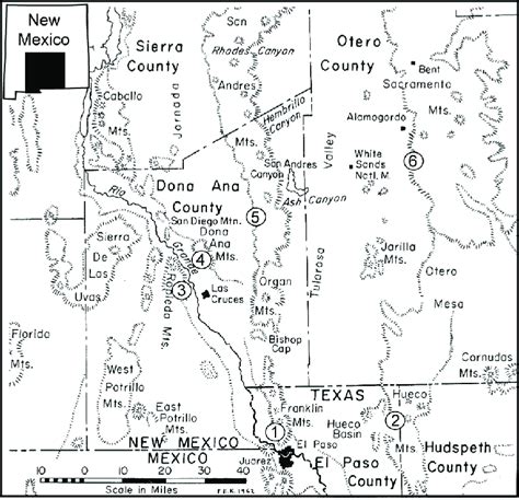 Map Of Part Of Southern New Mexico And West Texas Showing Distribution