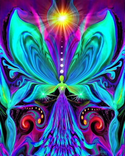 Rainbow Wall Decor Psychedelic Angel Chakra Art Vibrance Chakra