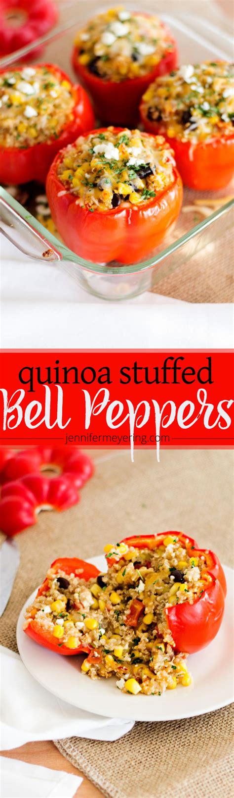 Quinoa Stuffed Bell Peppers Jennifermeyering Com Meat Free Recipes