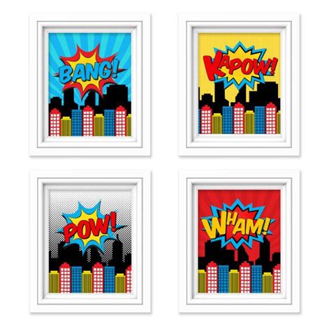 Superhero Prints Superhero Decor Kids Room By Simplylovecreations