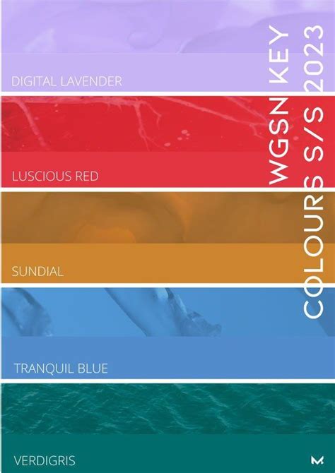Wgsn Key Colours Ss 2023 Moject Summer Color Trends Color Trends