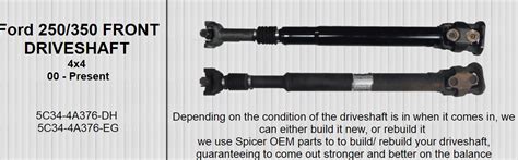 Cardone reman remanufactured prop shafts/driveshafts are engineered to meet or exceed the original fit, form and function. drive shaft replacement - Ford Truck Enthusiasts Forums