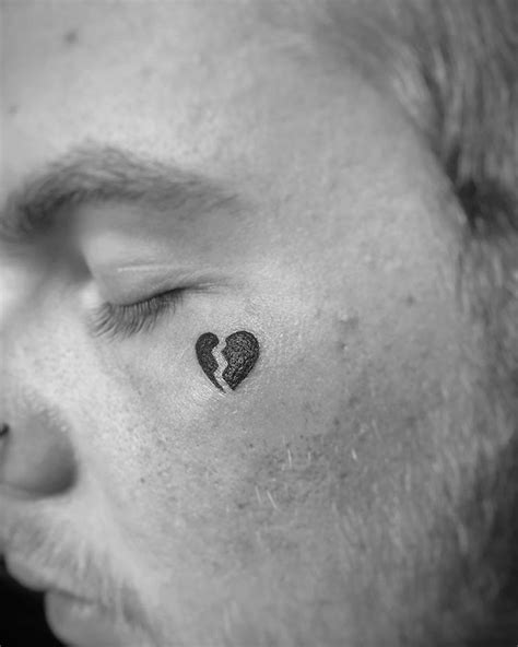 Broken Heart Tattoo On Face Alycia Caron