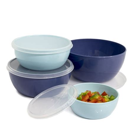 Cook With Color Plastic Prep Bowls With Lids 4 Bowls And 4 Lids