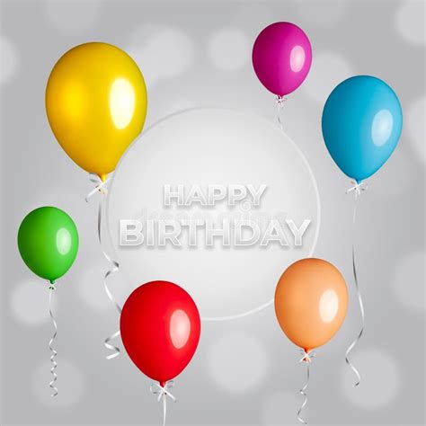 Happy Birthday Greetings Banner With Balloons Stock Illustration