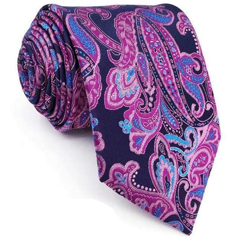 Q Extra Long Size Paisley Blue Pink Mens Necktie Ties Silk