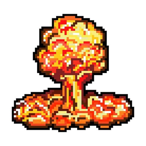 Premium Vector Pixel Art Of A Nuclear Explosion