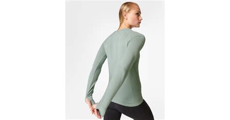 Sweaty Betty Athlete Seamless Workout Long Sleeve Top In Green Lyst