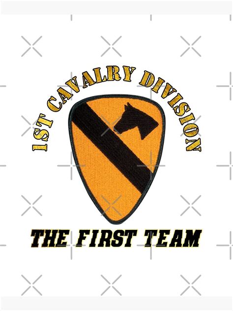 First Team For Army Veterans Of 1st Cav Div Mounted Print For Sale