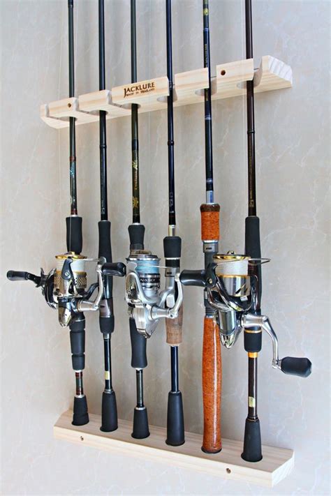 Handmade Fishing Rod Racks Wall Type Of 6 Vertical Channels