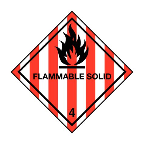 Flammable Solid Category Hazard Warning Diamonds