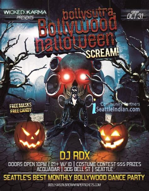 Bollywood Halloween Scream In Acquabar Seattle Buy Tickets Online