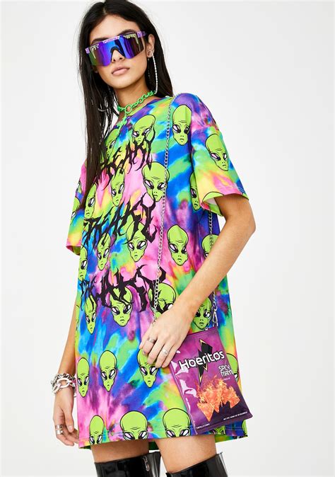 Jaded London Freaky Alien Tie Dye T Shirt Dress Dolls Kill