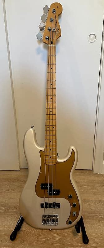 Fender Deluxe P Bass Special Blizzard Pearl And Gold Reverb