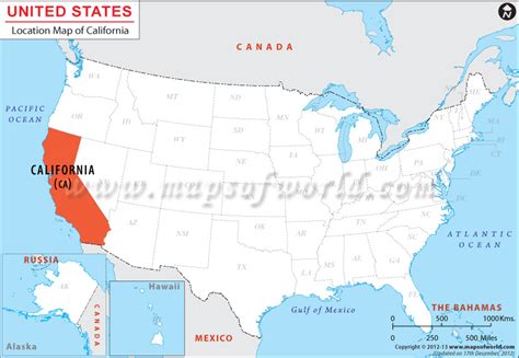 Where Is California Located Location Map Of California