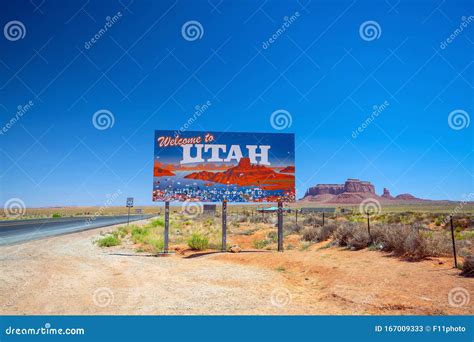 Welcome To Utah Sign In Usa Stock Image Image Of National America