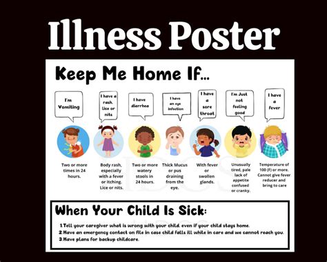 Daycare Illness Policy Poster Daycare Illness Poster Daycare Etsy