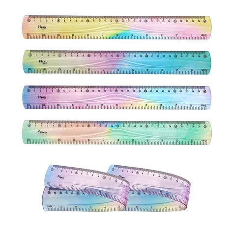 4pcs Flexible Rulers For School 12 Inch30 Cm Bendable Rulers Soft