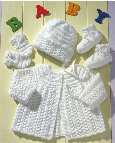 Here Is The Perfect Knit Layette For A New Baby Gorgeous Lace Patter