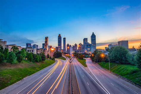 Atlanta Georgia Usa Skyline Aerial Panorama Stock Photo Image Of