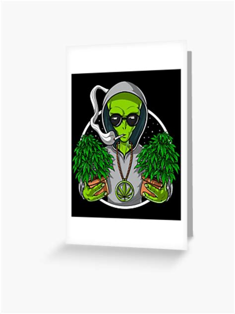 Alien Weed Stoner Greeting Card For Sale By Nikolay Todorov Redbubble