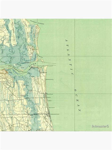 Vintage 1918 Jacksonville City Mayport Map Poster For Sale By
