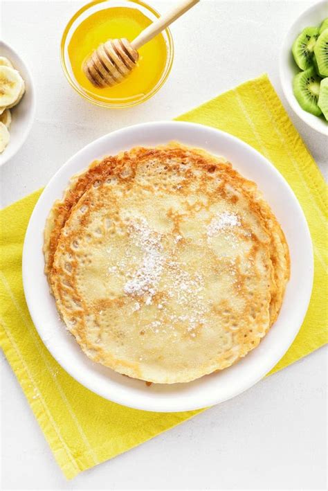 Thin Pancakes Sweet Crepes Stock Image Image Of Honey Fresh 110060825