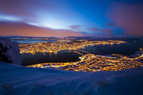 Empty Street Of Tromso Covered By Snow Editorial Stock Photo Image Of