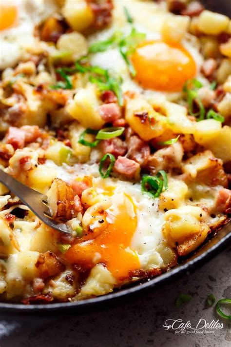 Cheesy Bacon And Egg Hash For Breakfast Brunch Lunch Or Dinner Easy To Make And Ready In
