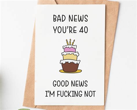 Funny 40th Birthday Card For Women Or Men Turning 40 Card Etsy