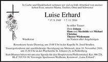 Traueranzeigen von Luise Erhard | trauer.merkur.de