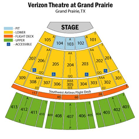 Seating Chart Verizon Center Grand Prairie Tx