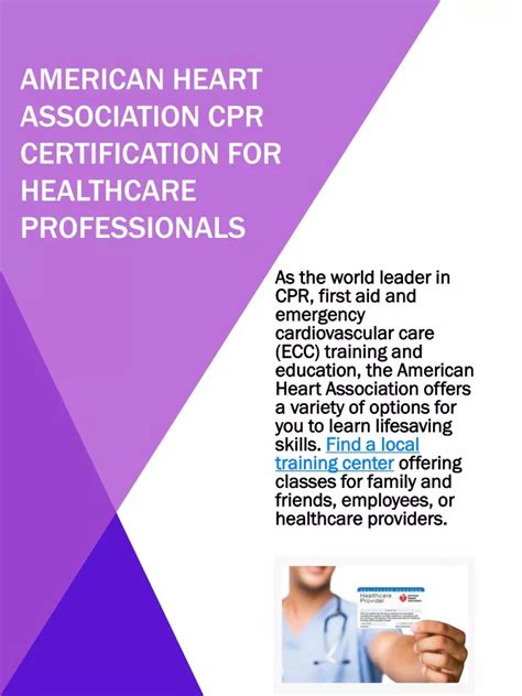 Ppt American Heart Association Cpr Certification For Healthcare