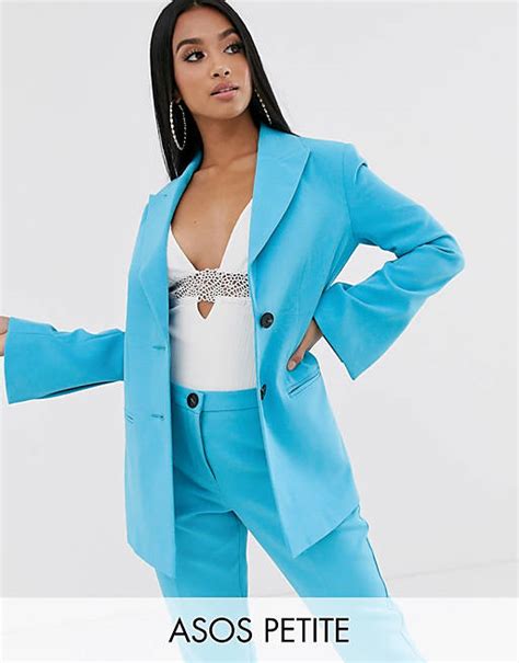 Asos Design Petite Pop Waisted Suit Blazer Asos