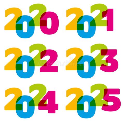 Graphics For Greetings From 2020 To 2025 Written With Color Numbers