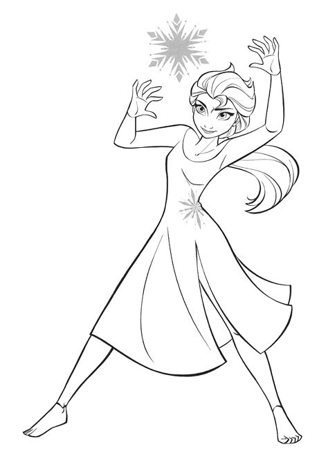 Elsa Frozen Coloring Pages Hair Down Colouring Mermaid Images And