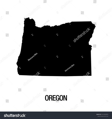 Black Silhouette Of The Map Of Oregon State On Royalty Free Stock