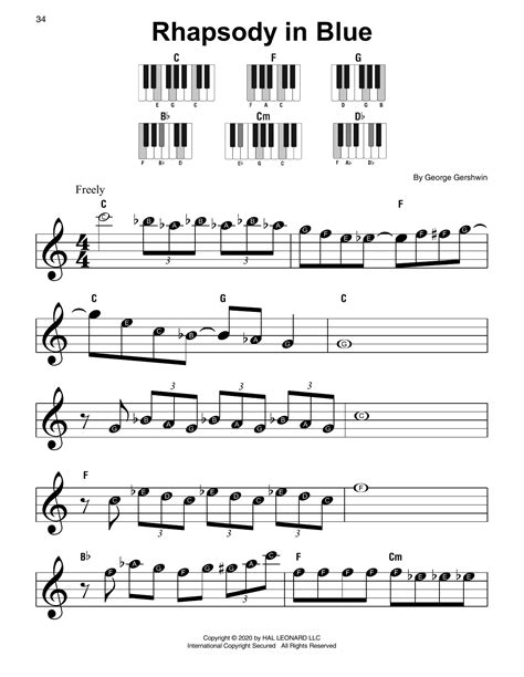 Rhapsody In Blue Sheet Music George Gershwin Super Easy Piano