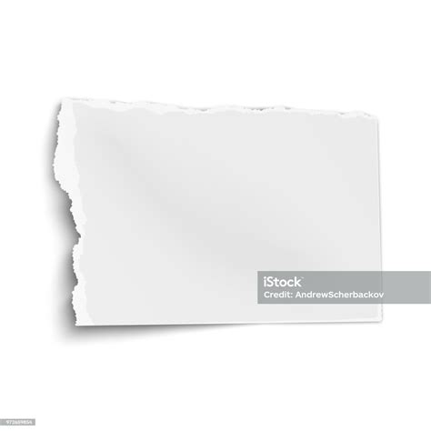 Ragged Paper Wisp With Soft Shadow Isolated On White Background Vector