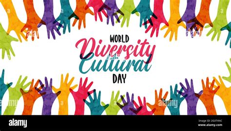 World Cultural Diversity Day Greeting Card Illustration Of Colorful