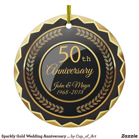Sparkly Gold Wedding Anniversary Ornament Gold Wedding Anniversary