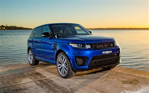 Download Wallpapers Land Rover Range Rover Sport 2017 Blue Suv