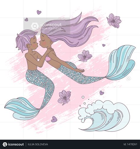 Premium Dark Skinned Mermaid Love Illustration Download In Png And Vector