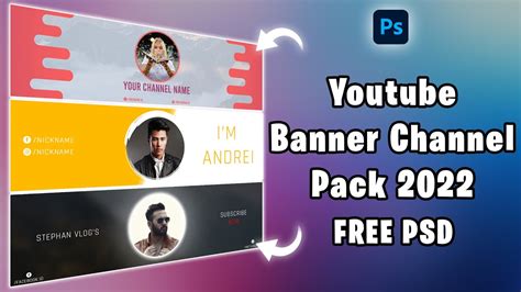 Youtube Banner Pack Template 2022 Psd Free Download Youtube