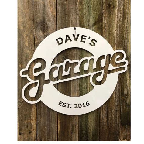 Round Personalized Garage With Name Personalized Custom Metal Art Ho