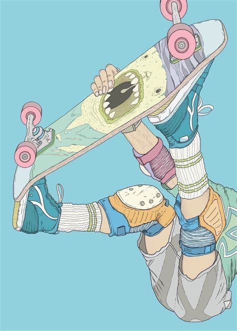 Dessin Animé Skateboard Garçon De Skateboard Heureux Cartoon — Image