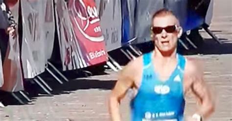 Marathon Runners Penis Slips Out Of Shorts As He Reaches Race End