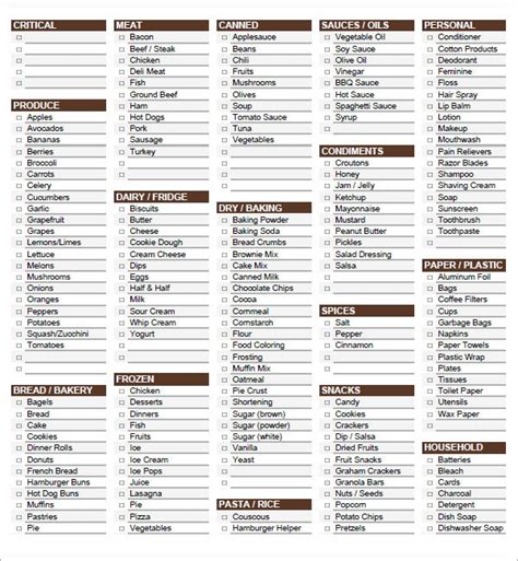 Weekly grocery list for simple creation of shopping lists and seamless shopping experience. Sample Grocery List Template - 9+ Free Documents in Word ...